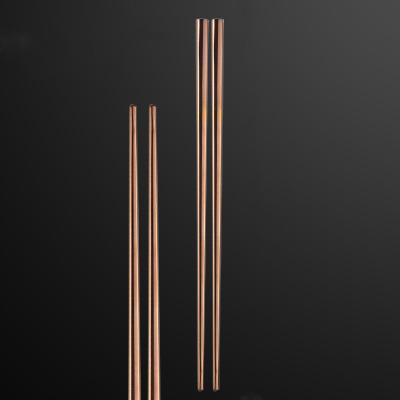 China Direct Sales Rose Gold Chopsticks Custom Logo Factory Viable 18/8 Stainless Steel Metal Chopstick for sale