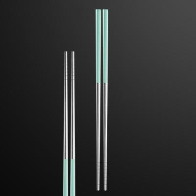 China Sustainable Food Sticks Tableware Kitchen Tool Stainless Steel Chinese Chopsticks Reusable Metal Chopstick for sale