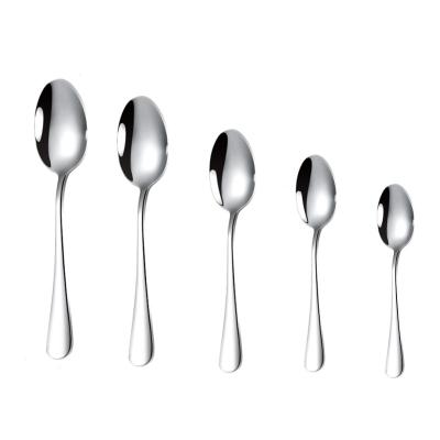 China Viable Amazon Hit La Cuchara De La Cuchara De La Cena Dinner Spoon 410 Stainless Steel Silver Spoon Coffee Tea Spoon and Dinner Fork Set for sale