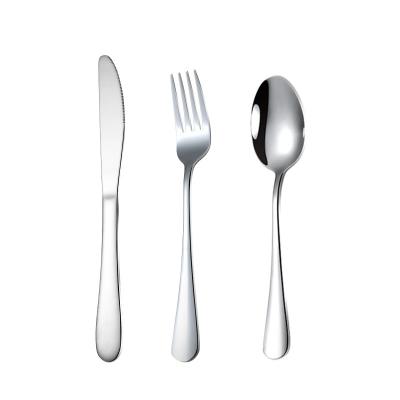 China Amazon Sustainable Popular Western Flatware Knife Fork Spoon 18/0 Stainless Steel Flatware Set Restaurant Flatware for sale