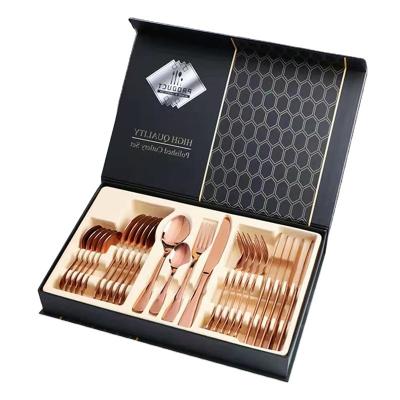 China Viable Hot Sale Cutlery Set 1010-24pcs Stainless Steel Flatware With Gift Box Set For Wedding for sale