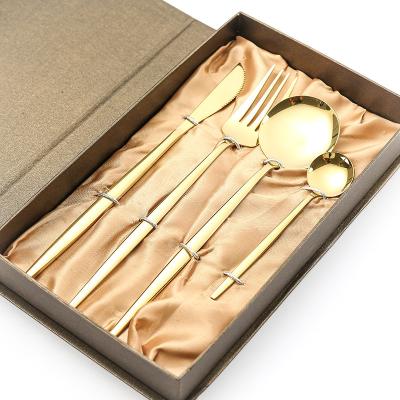 China Factory Wholesale Exquisite Western 410 Stainless Steel Cutlery Dinnerware Set Viable For Festival for sale