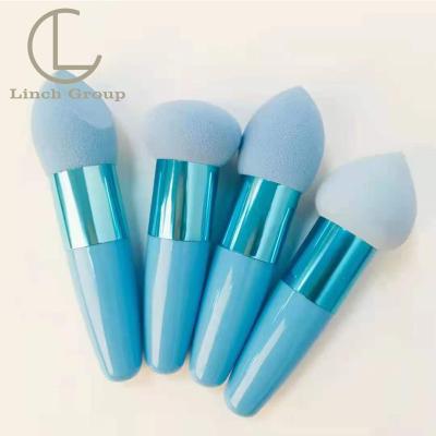 China Soft Touch Makeup Sponge Brush Eyeshadow Applicator Eye Blender Brush with Handle for sale