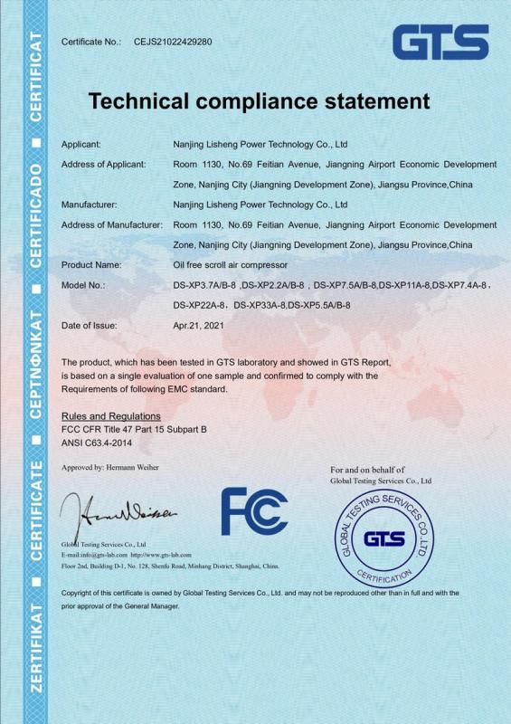 FCC - Jiangsu Saintek Co., Ltd.