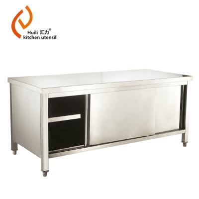 China Modern stainless steel cabinet with sliding door for restaurant and kitchen for sale