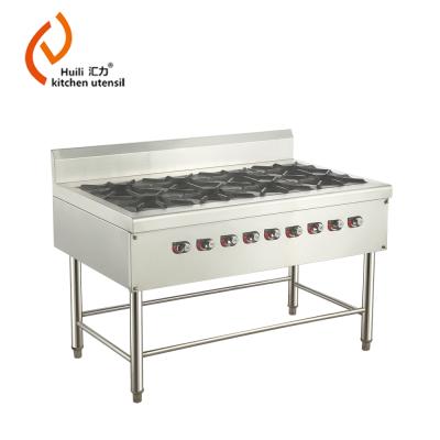 China Suitable heavy duty gas stove with 4/6/8 burners assembled gas cooker for sale auto ignition outdoor grill with LPG and LNG for sale