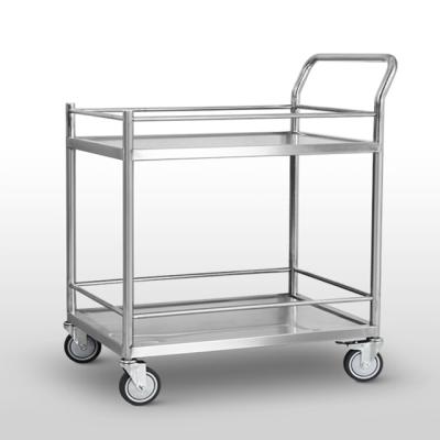 China Hospital 304 Stainless Steel Double Platform Lab Clean Room Antistatic Medical Equipment Trolley for sale