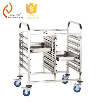 China Kitchen High Technology Stainless Steel Square Tube Bakery American Style Pan Hotel Trolley for sale