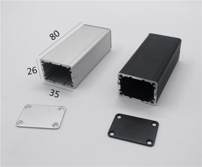 China Small Custom Aluminum Enclosure For Modular Width35*Height26*Length80mm In Black and Silver for sale