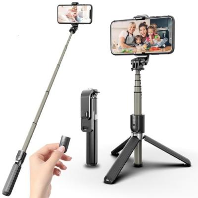 China Hidden Phone Bracket L03 Selfie Stick Aluminum Alloy Selfie Stick with Detachable Remote and Mini Tripod Stand Wireless Selfie Stick with Light for sale