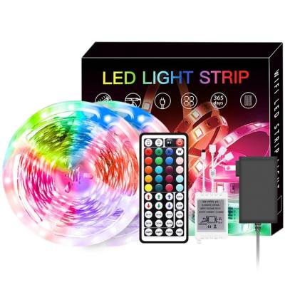 China Residential RGB Led Strip Light With 44 Keys IR Remote 12v Led Strip Ip20 Ip65 Waterproof 5050 RGB Led Strip Lights Smart for sale