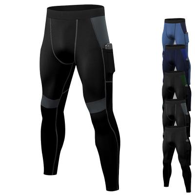 China Antibacterial Fitness Gym Workout Sports Compression Pants Seamless Men's Pocket Breathable Gaiters for sale