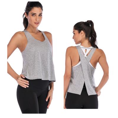 China New Wholesale Antibacterial Loose Stretchy Fitness Muscle Gym Soft Casual Tank Tops For Women for sale