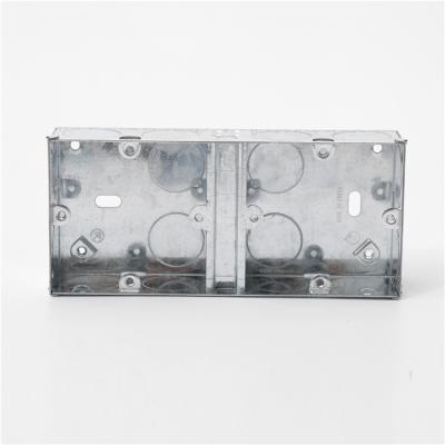 China Water Proof British Standard Galvanized Steel Switch Socket Wall Junction Box Embedded Switch Box for sale