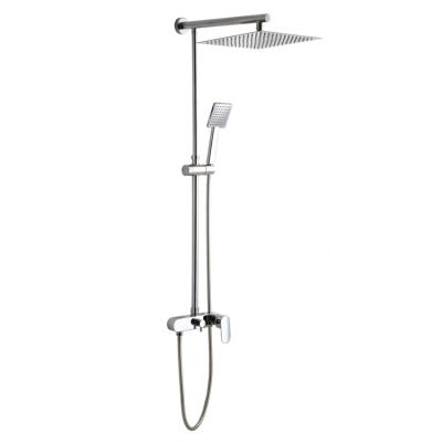 China With Sliding Bar Classic Rainfall Chrome Top Bathroom Head Shower Set Rain Bath And Shower Set for sale