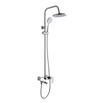 China With Slide Bar Classic Top Rainfall Chrome Bathroom Rain Shower Head Wall Mounted Shower Set for sale