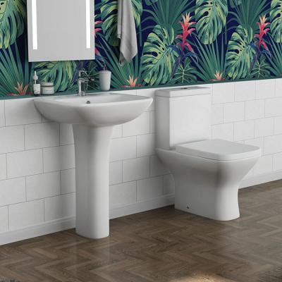 China Double-Flow Bathroom Toilet Set Sanitary Ceramic Squat White Toilet for sale