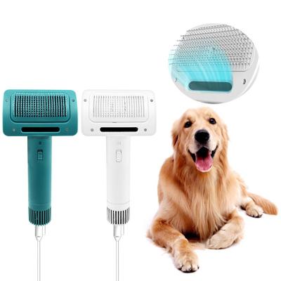 China Custom Ionic Multi Functional Portable Upgraded Pet Grooming Brush Hair Dryer With Comb Pet Hair Dryer Machine Box for sale