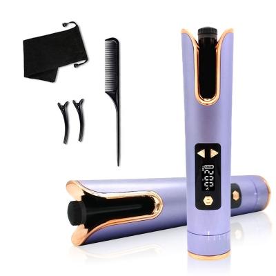 China 2022 Hot New USB Ceramic Coating Cordless Barrel Auto Curling Electric Portable Rotating Hair Curler for sale