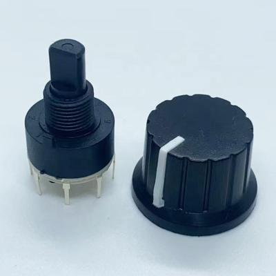 China Plastic Shaft 16MM Tape Rotary Switch 1T12P 1T8P 2T6P 2T4P for sale