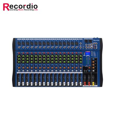 China GAX-CT16 16 Mixing Console With Microphone 16 Digital Channels With USB Blueteeth 48V Phantom Power Professional DJ Audio Mixer for sale