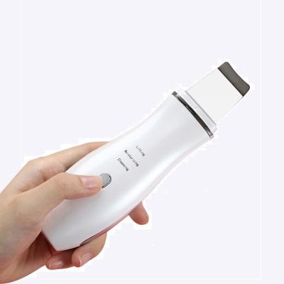 China ABS EMS Ion Ultrasound Facial Spatula Portable Face Peeling Ultrasonic Skin Scrubber Face Scrubber for sale