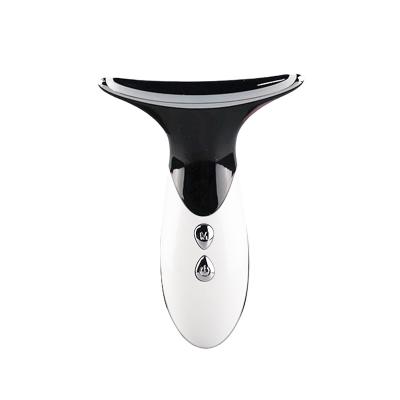 China 2021 New Arrival ABS+PC Led Light Thermal Neck Massager Rejuvenation Beauty Instrument EMS Vibration Neck Lifting Device for sale