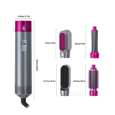 China Hair Curling Negative Ion Air Straightener Brush Blow Dryer Comb Five-in-one Safe Curling Iron Straight Girl Electric Hot Air Curling Comb for sale