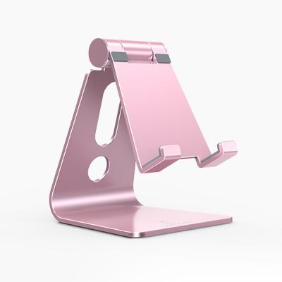 China Custom Logo Phone Stand Metal Portable Adjustable Mobile Phone Holder Aluminum Alloy Phone Holder Stand for sale