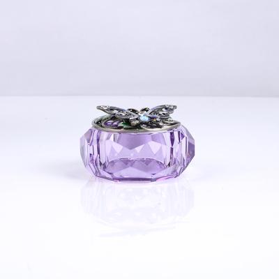 China Luxury Chinese Style Crystal Buckle Classic Elegant Vintage Glass Trinket Box for sale