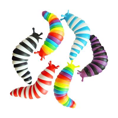 China Funny Toy Tiktok 2022 Kids Non-Toxic Plastic 3D Anti Relaxation Printed Key Chain 19cm Finger Slug Finger Squishy Small Wiggle Person Sensory Toy for sale