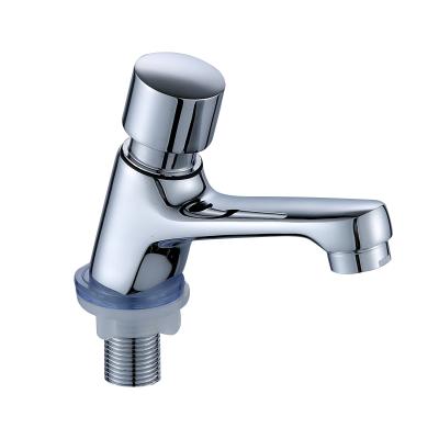 China Modern Brass Self Closing Push Basin Faucet Time Delay Faucet For Public Basin for sale