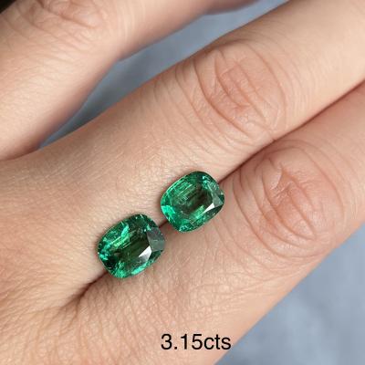 China ODM Emerald Cabochon Emerald Cut Stone Zambia cushion cut loose stone Emerald Stone for sale