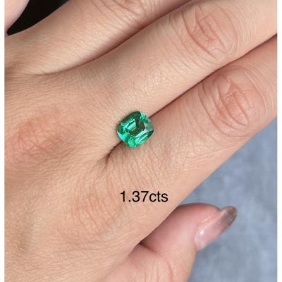 China Stone Clean Zambia Emerald Cushion Cut Loose Stone Gemstone From Design Best Seller for sale