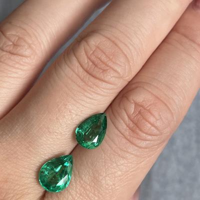 China Stone Making Supplies Good Quality Emerald Pear Cut Loose Stone Emerald Emerald Gemstone for sale