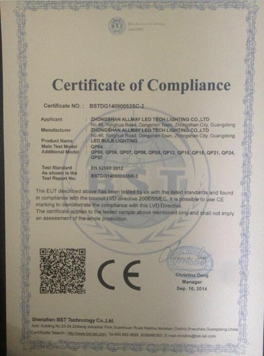 CE - Zhongshan Allmay Electronic And Plastic Technology Company Limited