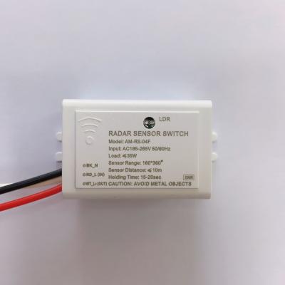 China Auto On Turn On Control 35W Microwave Motion Sensor Bottom Switch For Auto On/Off Light Control for sale