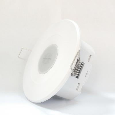 China Stairs Microwave Motion Sensor Recessed Ceiling Mounted Light Switch For Automatic On/Off Light Control for sale