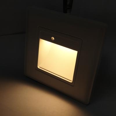 China 1.5W Microwave Motion Sensor LED Stair Light Human Body Step Contemporary Indoor Induction Recessed Wall Lamp for sale