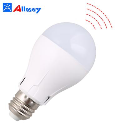 China Aluminum + PC Housing 4W 5W 7W Aluminum Cover Motion Sensor Rechargeable Emergency Led Light Bulb for sale