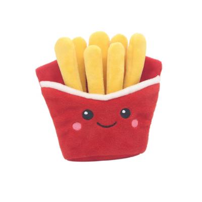 China Wholesale Squeaky Plush Food Toys French Fries Dog Pet Squeaky Toys for sale