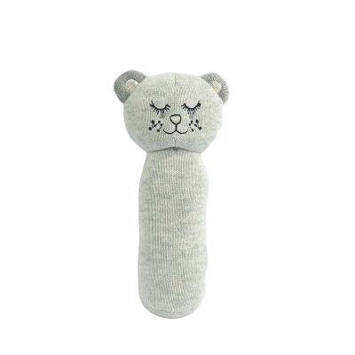 China Eco-Friendly Custom Plush Cute Baby Stuff Toy Stuffed Crochet Baby Rattle Knitting Toys for sale