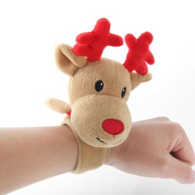 China Custom Soft Soft Baby Wrist Rattle Toys Cute Funny Plush Christmas Design Wristband For Baby for sale