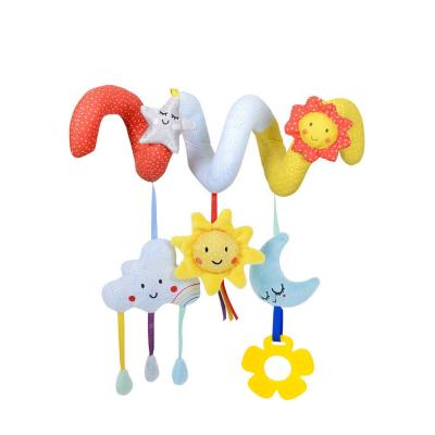 China Safety Soft Funny Plush Rattle Animal Spiral Activity Toy For Baby Stroller for sale