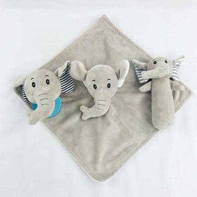 China Hot Selling Digital Printing Baby Comforter Elephant Plush Baby Comforter Toy for sale