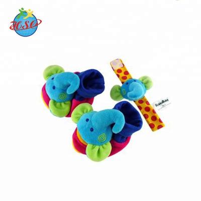 China Soft Toy Hot Selling Baby Wrist Rattles Knit Wrist Rattle and Foot Socks for sale