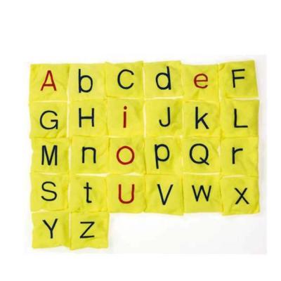 China Plush + PP Stuffed Custom Stuffed Soft Educational Alphabet Letter Plush Toys Baby Bean Bag Chair for sale