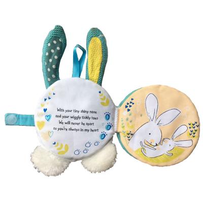 China Polyester Cloth Plush Rabbit Custom Printing Cloth Children's Book Kids Educational Toy Books for sale