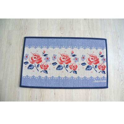 China Hot selling lovely anti-slipping back bloom design cotton polyester jacquard rug floor mat for sale