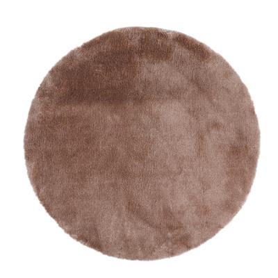 China Customized Round Imitation Solid Color Rugs Animal Fur Shaggy Bedroom Rugs Fox Fur Carpet for sale